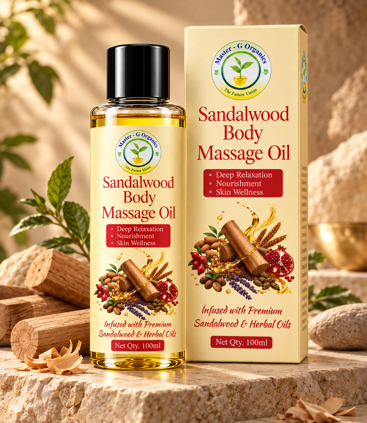 Sandalwood Body Massage Oil